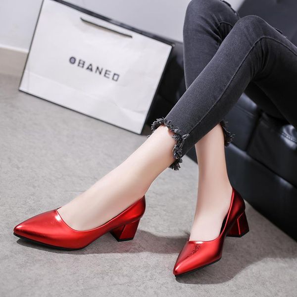 dress shoes women's high heels single spring pure color shallow mouth comfortable square heel non-slip zapatos tacon mujer u28-47, Black
dress shoes women's high heels single spring pure color shallow mouth comfortable square heel non-slip zapatos tacon mujer u28-47, Black