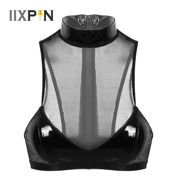 womens bras patent leather sheer mesh patchwork lingerie high neck back zip up tank bra crop nightwear, Red;black
womens bras patent leather sheer mesh patchwork lingerie high neck back zip up tank bra crop nightwear, Red;black