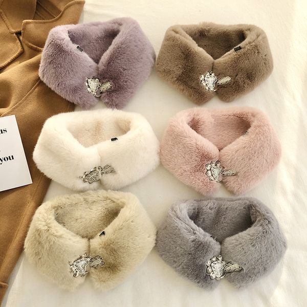 rex like rabbit hair scarf for female students in autumn and winter, Blue;gray 
rex like rabbit hair scarf for female students in autumn and winter, Blue;gray