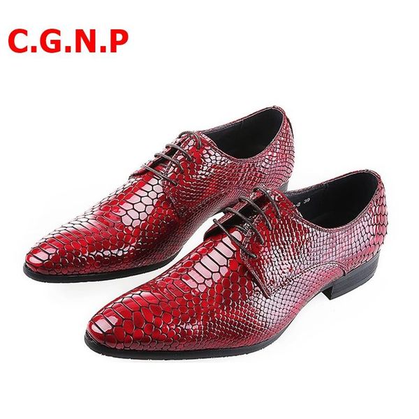 dress shoes c.g.n.p british style snakeskin pattern pointed toe formal for men patent leather lace-up wedding, Black
dress shoes c.g.n.p british style snakeskin pattern pointed toe formal for men patent leather lace-up wedding, Black