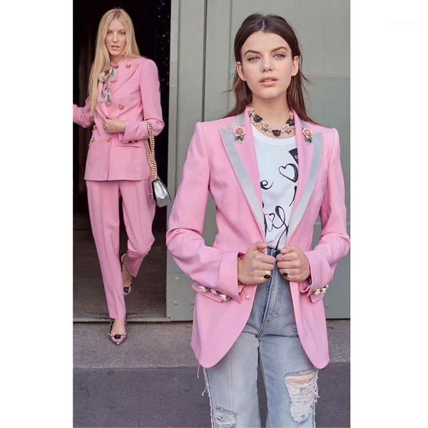 flower printing 2021 fashion woman casual suit jacket new star style rose lining pink one-button slim suit, White;black
flower printing 2021 fashion woman casual suit jacket new star style rose lining pink one-button slim suit, White;black