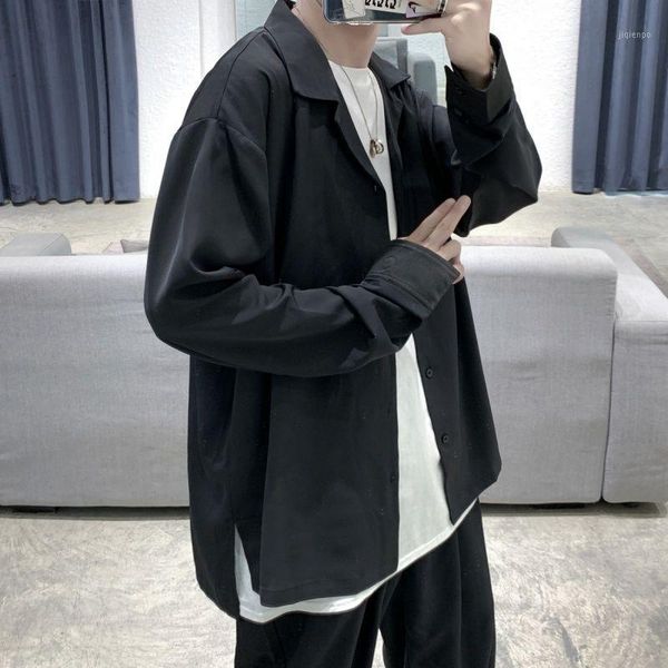 men's casual shirts korean dress shirt men's fashion society men solid color business mens streetwear loose long sleeve1, White;black
men's casual shirts korean dress shirt men's fashion society men solid color business mens streetwear loose long sleeve1, White;black