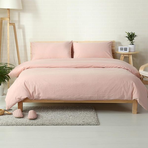 100% cotton washed fabric vintage style light pink bed cover set 4pcs solid color sheets girls pink
100% cotton washed fabric vintage style light pink bed cover set 4pcs solid color sheets girls pink