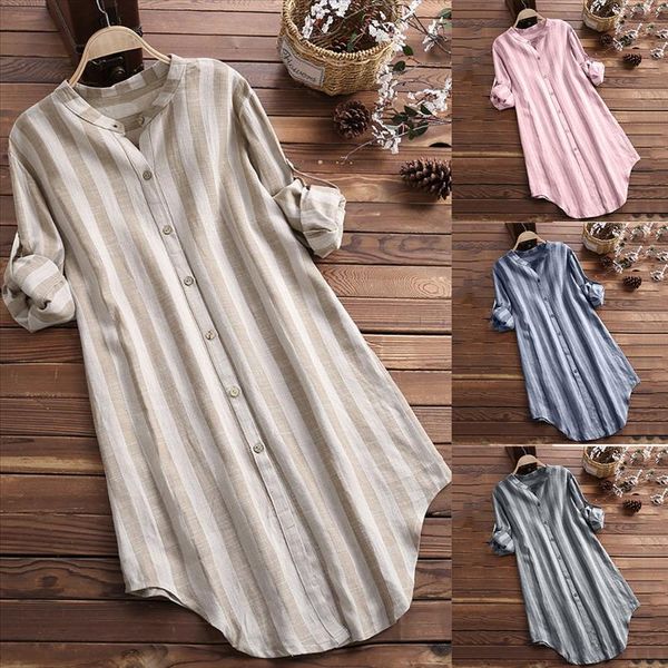 women shirts cotton button striped long sleeve plus size khaki loose elegant noble simple summer blouse shirts, White
women shirts cotton button striped long sleeve plus size khaki loose elegant noble simple summer blouse shirts, White