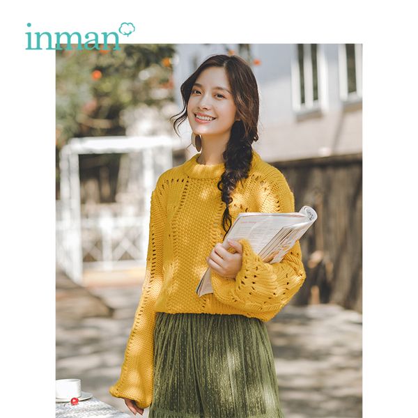 inman spring spring autumn sweaters hollow out lantern sleeve thick line pullover women 201130, White;black
inman spring spring autumn sweaters hollow out lantern sleeve thick line pullover women 201130, White;black