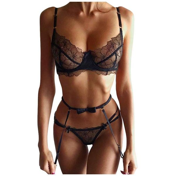 women lingerie sets with garter, lace flower trim bra and panty teddy babydoll nightwear, Red;black
women lingerie sets with garter, lace flower trim bra and panty teddy babydoll nightwear, Red;black