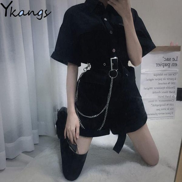 women's jumpsuits & rompers gothic cargo playsuit female summer 2021 solid black high waist short sleeved wide leg suits overalls women, Black;white
women's jumpsuits & rompers gothic cargo playsuit female summer 2021 solid black high waist short sleeved wide leg suits overalls women, Black;white