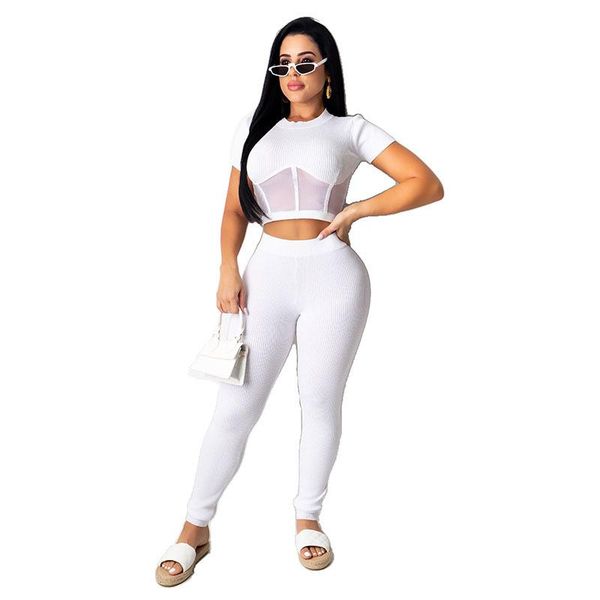 women casual solid color sport sets round neck short sleeve crop + long pants outfits sportswear kg-275, White;black
women casual solid color sport sets round neck short sleeve crop + long pants outfits sportswear kg-275, White;black