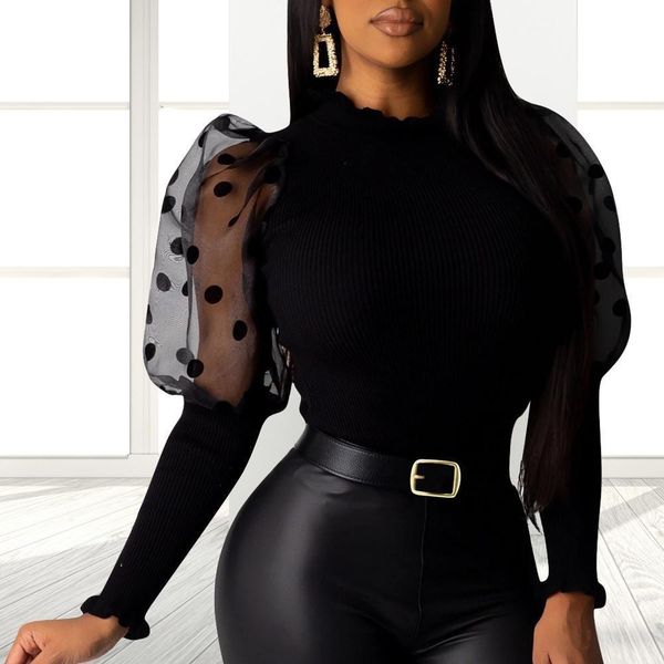 arrival new 2020 women's high-neck sweater tulle ruffle long puff sleeve shirt solid lady sweater all-matching autumn women, White;black
arrival new 2020 women's high-neck sweater tulle ruffle long puff sleeve shirt solid lady sweater all-matching autumn women, White;black