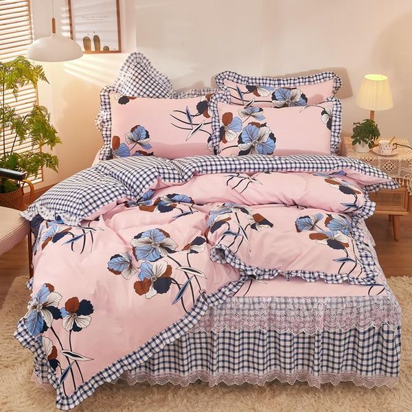 romantic bedding set duvet cover korean lace bed skirt cotton&polyester flower pineapple bedclothes for girl women home textile
romantic bedding set duvet cover korean lace bed skirt cotton&polyester flower pineapple bedclothes for girl women home textile