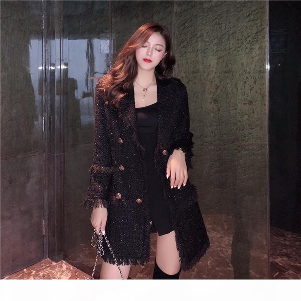 cwbshowgg winter black jacket korean version of the vintage tweed goddess tassel patchwork double-breasted fashion woolen coat, Black;brown
cwbshowgg winter black jacket korean version of the vintage tweed goddess tassel patchwork double-breasted fashion woolen coat, Black;brown