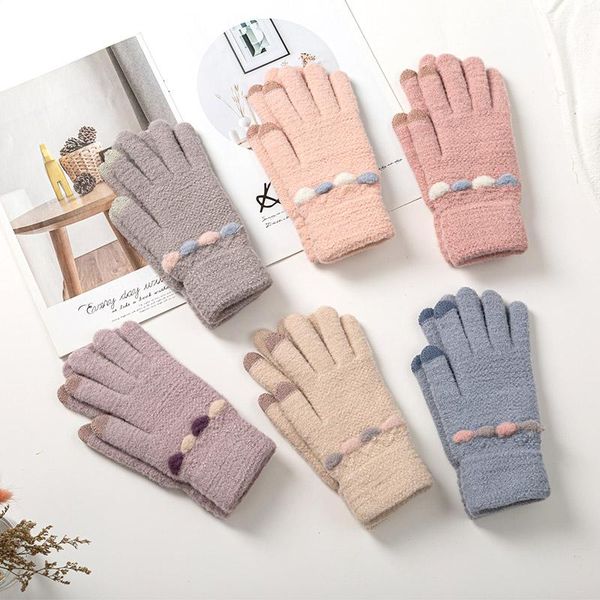 five fingers gloves ladies winter knitted women touch screen female thick warm outdoor wrist mittens full finger guantes, Blue;gray
five fingers gloves ladies winter knitted women touch screen female thick warm outdoor wrist mittens full finger guantes, Blue;gray