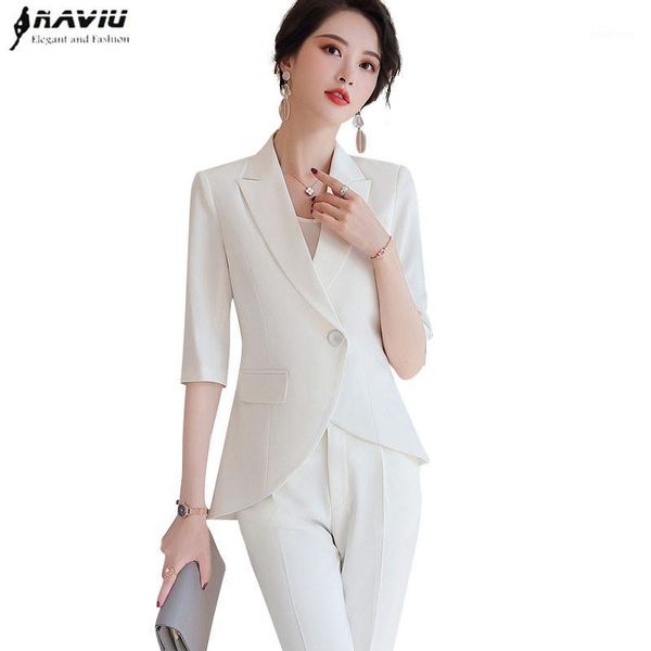 2020 new fashion women pants suits elegant ruffles swallowtail half sleeve blazer and pants office ladies formal work clothes1, White
2020 new fashion women pants suits elegant ruffles swallowtail half sleeve blazer and pants office ladies formal work clothes1, White