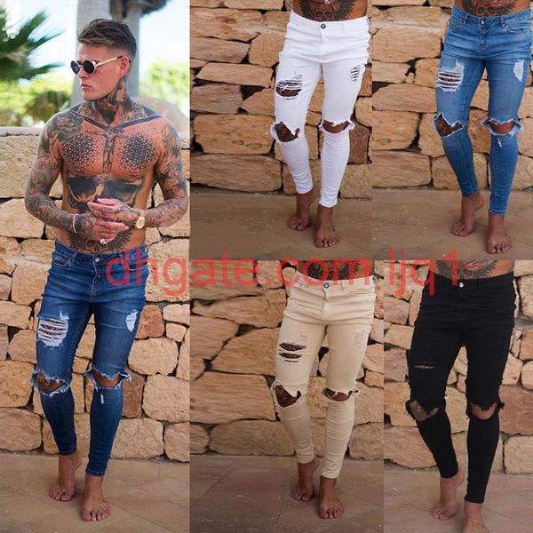 brand new mens ripped denim jeans male skinny slim fit pencil pants casual hip hop trousers with big holes, Blue
brand new mens ripped denim jeans male skinny slim fit pencil pants casual hip hop trousers with big holes, Blue