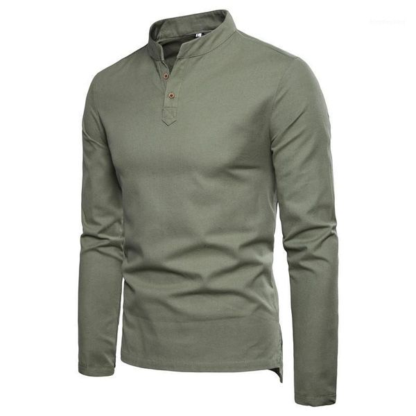 long-sleeved t shirt men solid color two buttons stand collar linen tees t shirts fitness clothing1, White;black
long-sleeved t shirt men solid color two buttons stand collar linen tees t shirts fitness clothing1, White;black