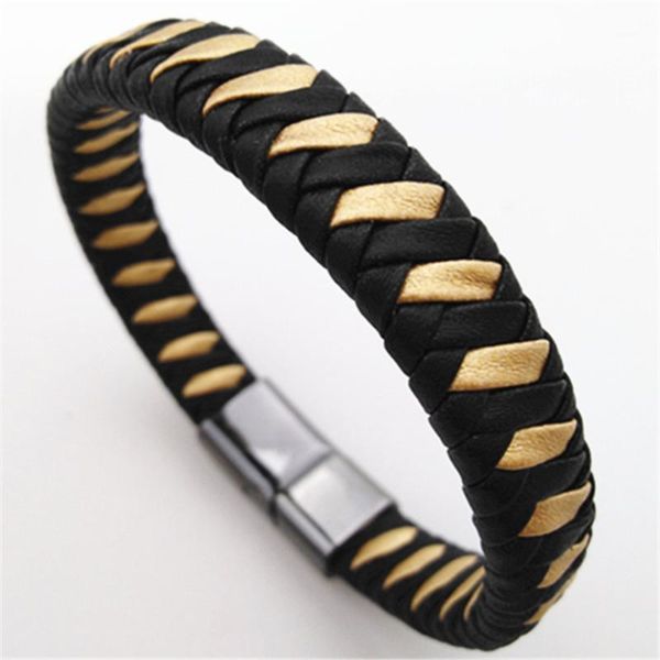 magnetic gold color black wristband retro handmade vintage leather men bracelets fashion male jewelry gift1, White
magnetic gold color black wristband retro handmade vintage leather men bracelets fashion male jewelry gift1, White