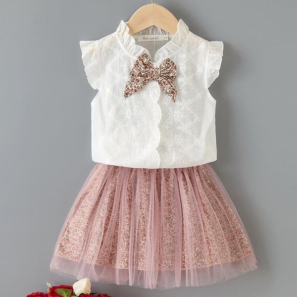 blotona toddler kid girls summer clothes set, sleeveless bowknot single breasted blouse + floral mesh skirts, light blue / pink, White
blotona toddler kid girls summer clothes set, sleeveless bowknot single breasted blouse + floral mesh skirts, light blue / pink, White