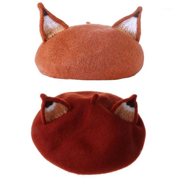 korean women girls retro beret cap cute 3d cat pointed ears faux felt painter student winter warm mushroom hat1, Blue;gray
korean women girls retro beret cap cute 3d cat pointed ears faux felt painter student winter warm mushroom hat1, Blue;gray