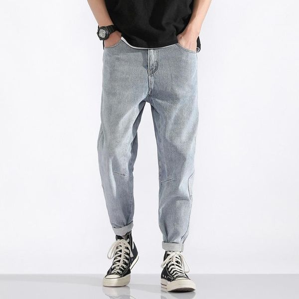newly korean fashion men jeans light blue loose fit wide leg harem pants hombre vintage designer hip hop jeans men1
newly korean fashion men jeans light blue loose fit wide leg harem pants hombre vintage designer hip hop jeans men1