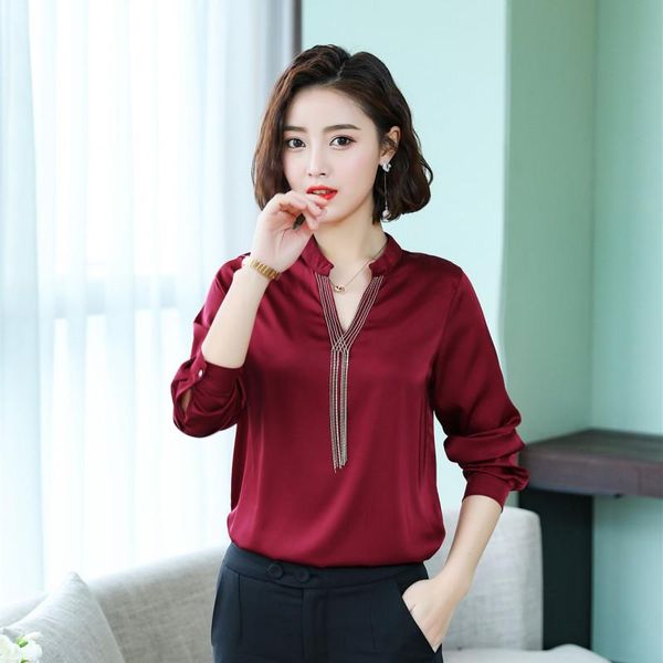 korean fashion silk women blouses satin office lady shirt and blouse tassel women blusas largas plus size clothing, White
korean fashion silk women blouses satin office lady shirt and blouse tassel women blusas largas plus size clothing, White