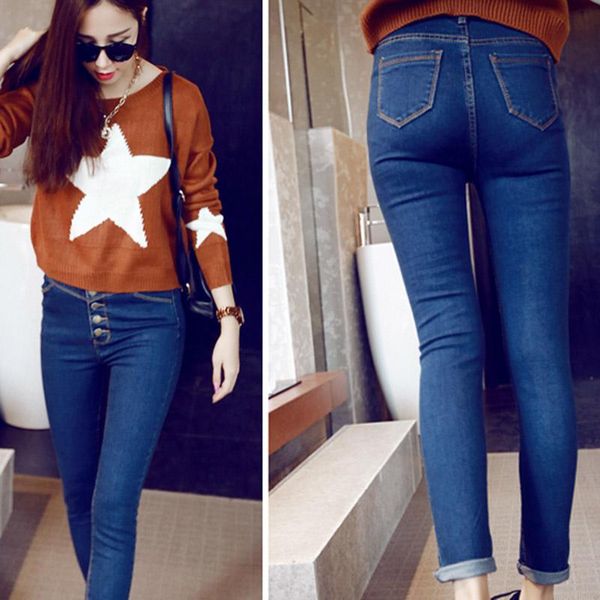 недавно womem джинсы solid color slim fit упругие повседневный карандаш джинсы fif66, Blue
недавно womem джинсы solid color slim fit упругие повседневный карандаш джинсы fif66, Blue