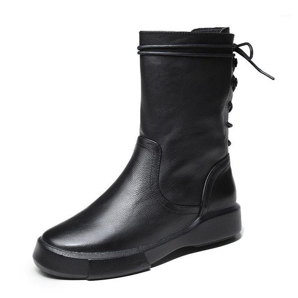2020 women's boots winter plus velvet side zipper two cotton mid-tube boots female leather retro flat cotton1, Black
2020 women's boots winter plus velvet side zipper two cotton mid-tube boots female leather retro flat cotton1, Black
