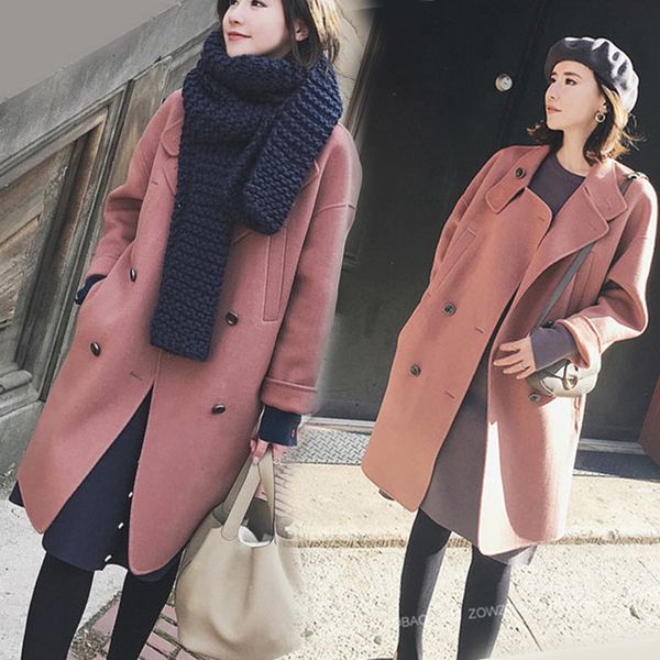women's classic wool cashmere blend loose casual overcoat long coat jackets warm outwear, Black
women's classic wool cashmere blend loose casual overcoat long coat jackets warm outwear, Black