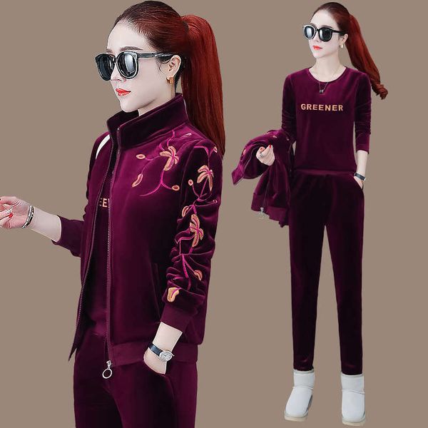 gold velvet sports suit women 2020 new autumn winter thickened plush sweater three piece embroidery long sleeve casual wear, Gray
gold velvet sports suit women 2020 new autumn winter thickened plush sweater three piece embroidery long sleeve casual wear, Gray