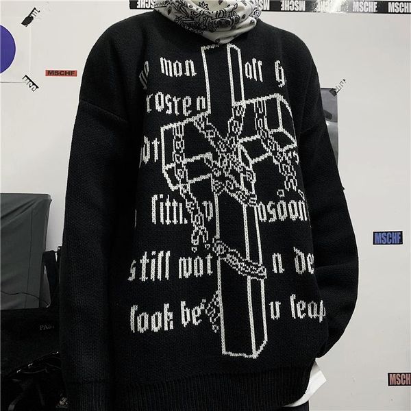 men's sweaters 2021 woman man autumn vintage sweater harajuku prrint knitted pullover casual losse thicken streetwear jumper femme, White;black
men's sweaters 2021 woman man autumn vintage sweater harajuku prrint knitted pullover casual losse thicken streetwear jumper femme, White;black