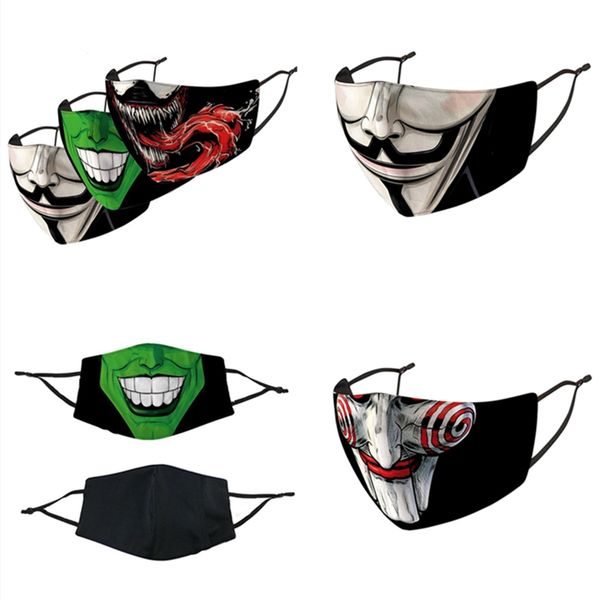 individual pack halloween fanny clown face mask reusable adults cartoon masks adjustable elastic hook facemask + pm2.5 filter slot f102107
individual pack halloween fanny clown face mask reusable adults cartoon masks adjustable elastic hook facemask + pm2.5 filter slot f102107