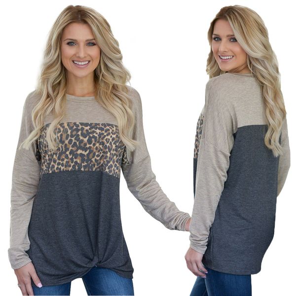 leopard printed patchwork t-shirt womens casual loose twist knot tees blouse round neck pullover long sleeve t-shirts gga2855, Blue
leopard printed patchwork t-shirt womens casual loose twist knot tees blouse round neck pullover long sleeve t-shirts gga2855, Blue