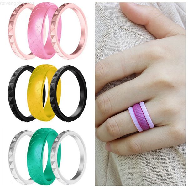 for wedding new women girls 3 arrival factory fish scale pattern rubber silicone flexible sport rings, Silver
for wedding new women girls 3 arrival factory fish scale pattern rubber silicone flexible sport rings, Silver