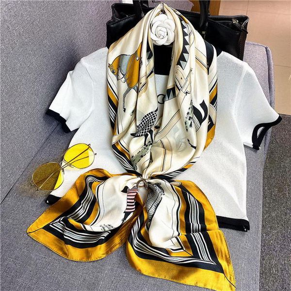 new retro brand women silk scarf bandana fashion bohemian cashew pattern large square scarves hijab ladies wrap headband, Blue;gray
new retro brand women silk scarf bandana fashion bohemian cashew pattern large square scarves hijab ladies wrap headband, Blue;gray
