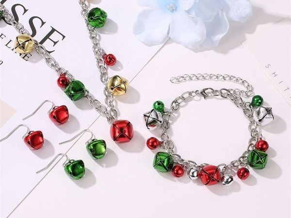 europe and the united states cross border new christmas necklace set jewelry colorful bell necklace bracelet earrings44, Black
europe and the united states cross border new christmas necklace set jewelry colorful bell necklace bracelet earrings44, Black