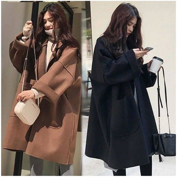 women winter korean style black long wool blend thin trench coat 2020 ladies fashion windbreaker clothes plus size lj201201
women winter korean style black long wool blend thin trench coat 2020 ladies fashion windbreaker clothes plus size lj201201