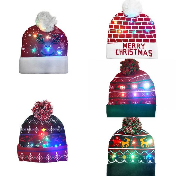 new 2020 led christmas hats knitted pom pom light xmas beanies crochet winter hats deer elk girly skull cap christmas home decoration
new 2020 led christmas hats knitted pom pom light xmas beanies crochet winter hats deer elk girly skull cap christmas home decoration
