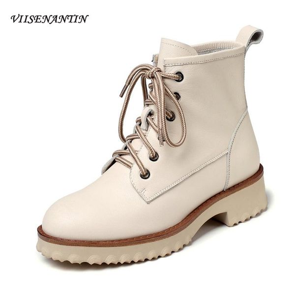 leather women's autumn winter round toe mid-heel lace-up ankle boots british thick-soled tooling boots short motorcycle, Black
leather women's autumn winter round toe mid-heel lace-up ankle boots british thick-soled tooling boots short motorcycle, Black