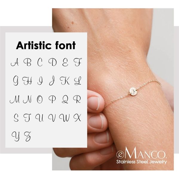 emanco personalized custom alphabet bracelet femme 316l stainless steel charm bracelets friendship bracelets for women jewelry y200323, Golden;silver
emanco personalized custom alphabet bracelet femme 316l stainless steel charm bracelets friendship bracelets for women jewelry y200323, Golden;silver