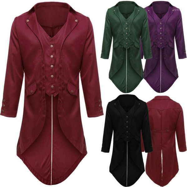 men's vintage victorian gothic steampunk swallow-tailed coat full dress jacket1, Black;brown
men's vintage victorian gothic steampunk swallow-tailed coat full dress jacket1, Black;brown