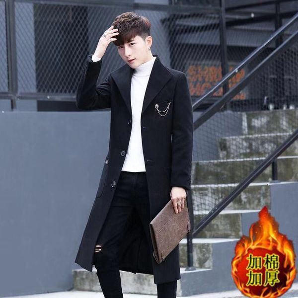 men's windbreaker long over the knee autumn and winter fit korean trend youth oversized woolen coat, Tan;black
men's windbreaker long over the knee autumn and winter fit korean trend youth oversized woolen coat, Tan;black
