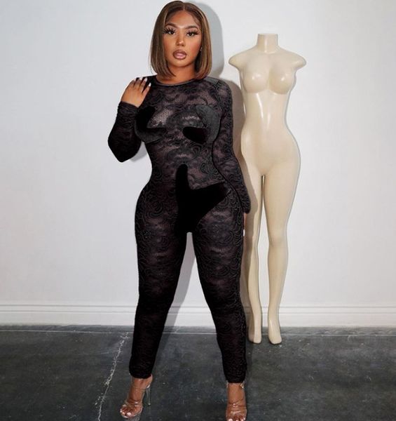 da 2349b 2021 hollow stitching hip-lifting lace jumpsuit, White;black
da 2349b 2021 hollow stitching hip-lifting lace jumpsuit, White;black