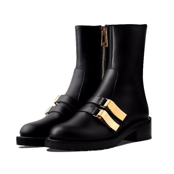 boots mobetty women genuine leather belt buckle ankle casaul flat metal zip short matin booties heel botas feminina zapatillas, Black
boots mobetty women genuine leather belt buckle ankle casaul flat metal zip short matin booties heel botas feminina zapatillas, Black