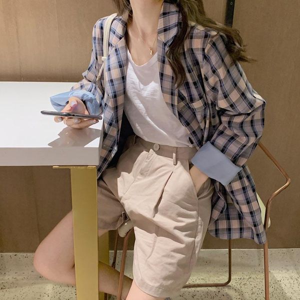 women's suits & blazers female vintage autumn notched collar plaid women blazer breasted jacket casual pockets womens coat, White;black
women's suits & blazers female vintage autumn notched collar plaid women blazer breasted jacket casual pockets womens coat, White;black