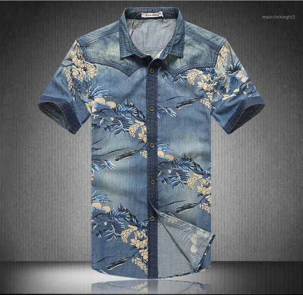 men's casual shirts 20 summer color denim shirt trend men's slim large size printed short-sleeved fashion shirt1, White;black
men's casual shirts 20 summer color denim shirt trend men's slim large size printed short-sleeved fashion shirt1, White;black