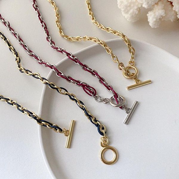 men jewelry punk hip hop rock korea necklace female retro braided leather neck chain clavicle chain multicolor necklace women, Golden;silver
men jewelry punk hip hop rock korea necklace female retro braided leather neck chain clavicle chain multicolor necklace women, Golden;silver