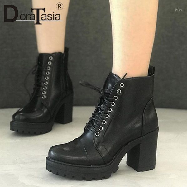 doratasia lady fashion round toe lace up high heels boots office casual boots women platform chunky designer shoes woman1, Black
doratasia lady fashion round toe lace up high heels boots office casual boots women platform chunky designer shoes woman1, Black