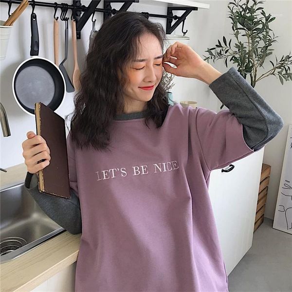 women's blouses & shirts spring autumn o-neck loose letter korean two-piece woman wild female small fresh pl028 women's long-slee, White
women's blouses & shirts spring autumn o-neck loose letter korean two-piece woman wild female small fresh pl028 women's long-slee, White