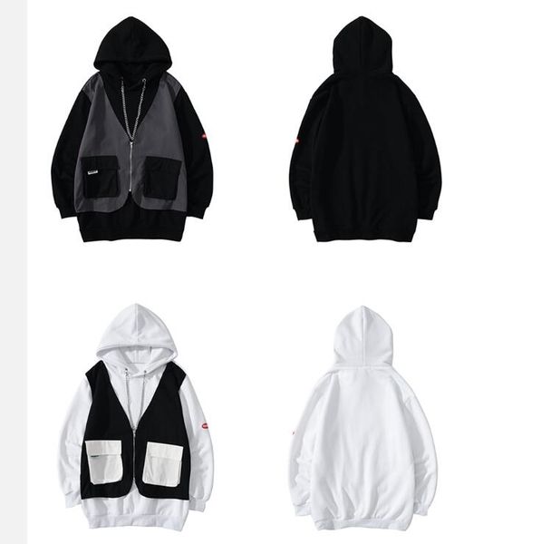 hip hop hoodie streetwear sweatshirt men hip hop patchwork two pieces pullover cotton fleece hoodie zipper, Black
hip hop hoodie streetwear sweatshirt men hip hop patchwork two pieces pullover cotton fleece hoodie zipper, Black