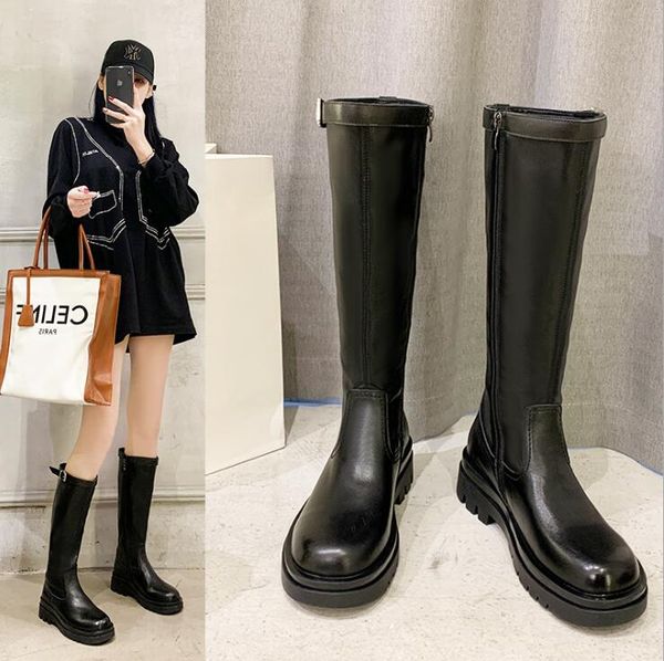 europe and america 2020 autumn and winter new first layer cowhide knight boots round toe high tube black stitching casual side zipper
europe and america 2020 autumn and winter new first layer cowhide knight boots round toe high tube black stitching casual side zipper