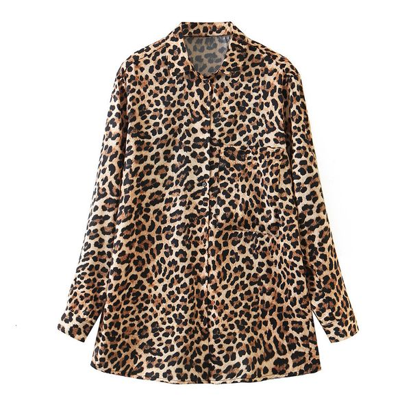 2021 new fall xl 3328 europe and the united states women's female leopard print long sleeve shirt ztaf, White